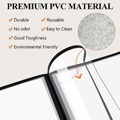 10 Pack Menu Covers 6 Page 12 View, 8.26 x 11.69 Inches Transparent Restaurant Recipe Menu Covers Menu Holder with Leatherette Trim & Metal Corners for Bar Cafe Restaurant