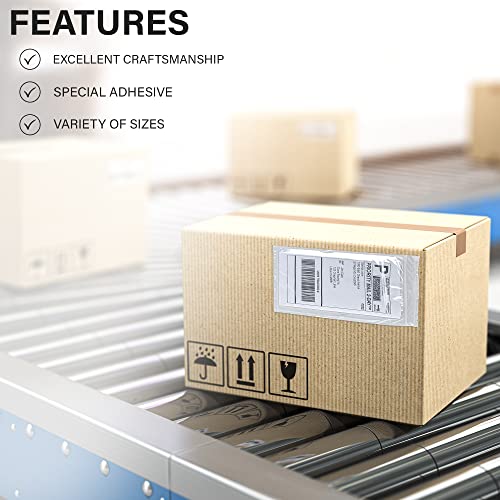 MT Products 6" x 9" Clear Packing List Envelopes - 50 Pack - Self-Adhesive Shipping Pouches with Press-Lock Seal - Reclosable Document Sleeves for Invoices & MSDS - size: 6 x 9 Inch
