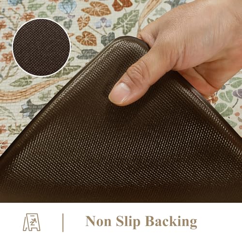 Collive Kitchen Mats Cushioned Anti Fatigue, Beige 17.3"x47"+17.3"x29" - color: Beige, size: 17.3"x47"+17.3"x29"