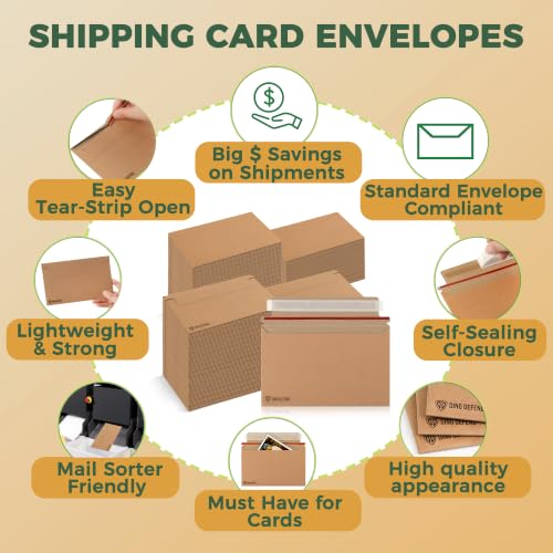 Card Shipping Envelopes 510 Pack - 7 x 4.35 Inches Trading Cards Mailers - color: Kraft - 510 Pack