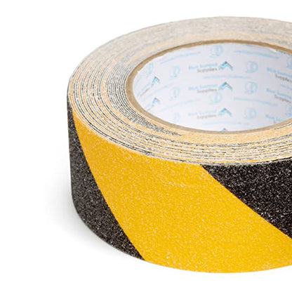 Blue Summit Supplies 2 Pk Anti Slip Tread Tape, 2" x 30', Black and Yellow
