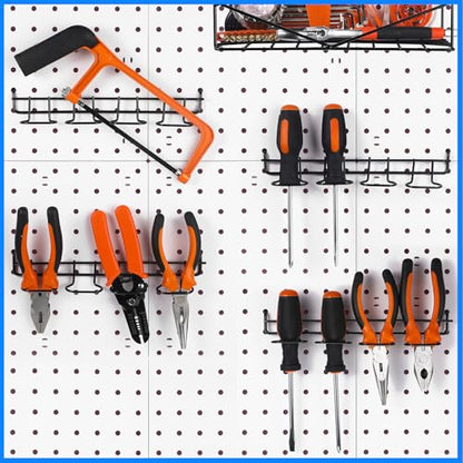 Coume 4 Pcs Pegboard Tool Holder Hooks for Screwdriver Pliers, Black - color: Black