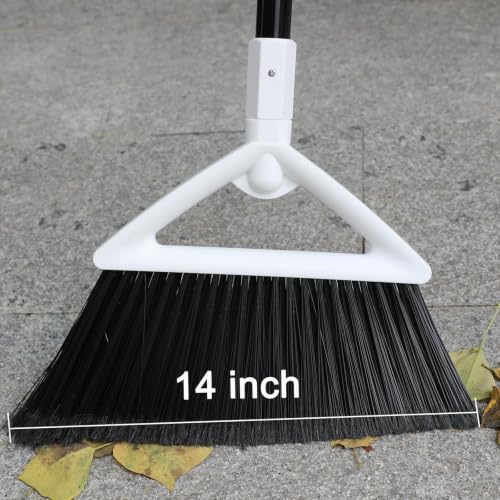 Heavy Duty White Angle Broom with Long Handle - 4 Pack - color: 4pack White