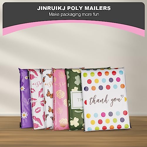 JinRuiKJ Thank You Poly Mailer 14.5x19 50 Pack, Gold Rose Design - color: Gold Rose, size: 14.5x19'' - 50 Pack