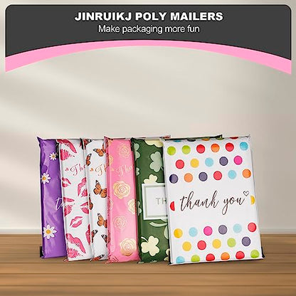 JinRuiKJ Thank You Poly Mailer 14.5x19 50 Pack, Gold Rose Design - color: Gold Rose, size: 14.5x19'' - 50 Pack