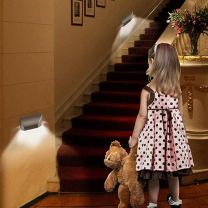 Key Light Door Lights, Small Motion Sensor Light with 4 LED Bulbs, Battery Powered Night Lights for Hallway, Stairway, Kitchen, Closet, Bedroom (2 Pack Silver) - color: Silver-2 Pack