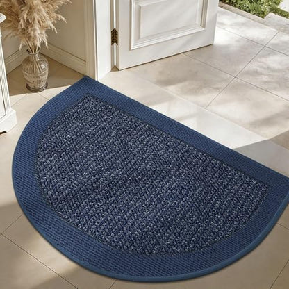 Dirt Trapper Door Mats 24" x 36", Non-Slip & Washable, Blue - color: Blue, size: 24" X 36" (Semicircular)