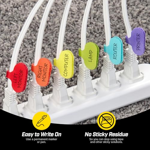 Wrap-It Storage - Cable Labels - Oval, Multi-Color (36 Pack) - color: Assorted Colors, size: Oval