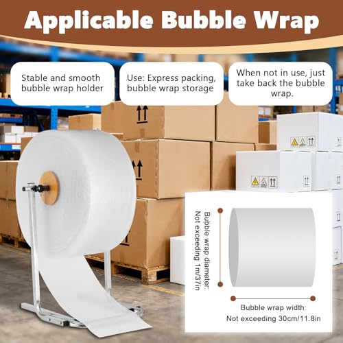 12 inch Manual Bubble Wrap Roll Dispenser, Easy Film Replacement