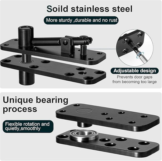 Hidden Door Hinge,570Lbs Load-Bearing,Heavy Duty 360°&180°Swing Pivot Hinge - size: Small
