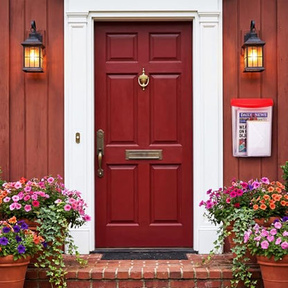 Menkxi 3 Pcs Estate Brochure Box Wall Mount Waterproof Flyer Holder, Red - color: Red
