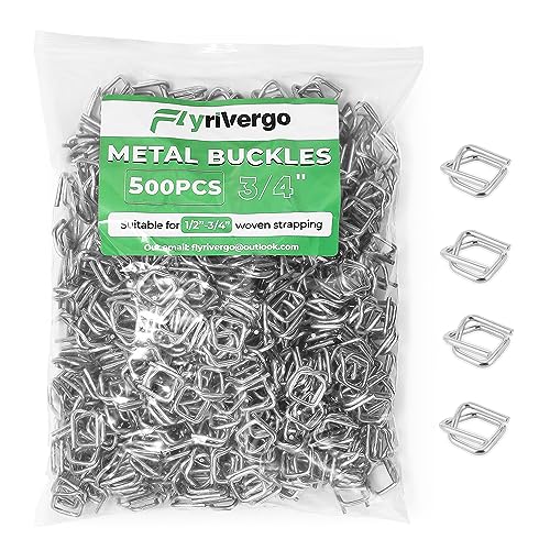 3/4" Heavy Duty Metal Wire Buckle for Woven Cord Strapping 100 Pack - style: Pack of 500