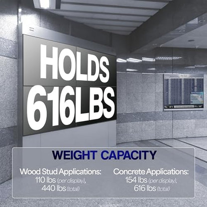 VIVO Black Pop-Out 2x2 Video Wall Mount for 37-65 in TVs, MOUNT-VW65-4 - size: 37" to 65" TVs, style: 2x2 mount