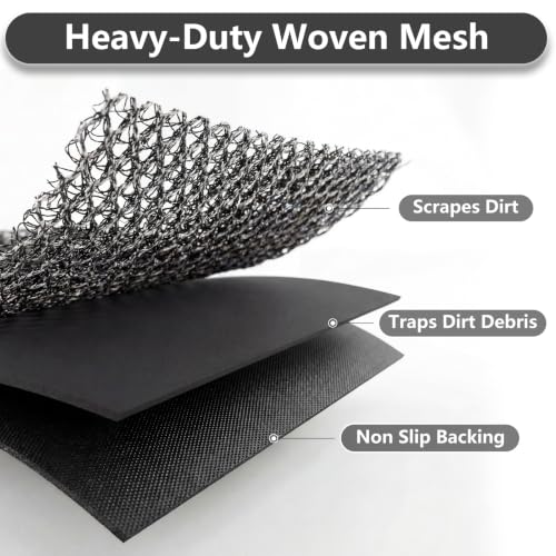 Front Door Mat Outside Entrance, Dirt Trapper Woven Mesh 20"x31" Grey - size: 20"x31"