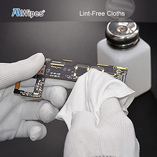 AAWipes Cleanroom Polyester Wipers 4"x4" (Bag of 400 Pcs) Double Knit 100% Polyester Wipes Lint Free Cloths with Ultra-fine Filaments, Laser Sealed Edge, Class 100 Cloths, Ultra-Soft Wipes