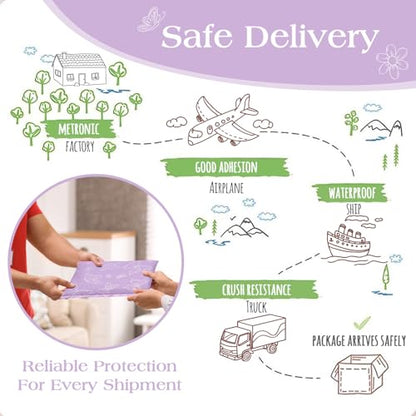 Metronic Bubble Mailers 6x10 Inch 50 Pack Purple Butterfly Padded Mailers - color: Purple Butterfly, size: 6x10" 50PC