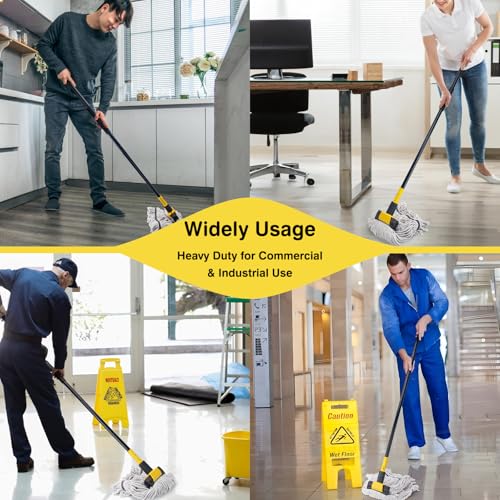 KeFanta 60" Heavy Duty Commercial Mops,Looped-End String Industrial Mop - size: 1 large industrial mop - Yellow