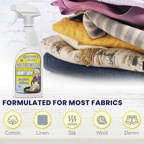 Grandma's Secret Spot Remover Laundry Spray - Chlorine, Bleach and Toxin-Free for Clothes - Fabric Stain Remover Removes Oil, Paint, Blood and Pet Stains - 16 oz & 2 oz Combo, DuoPack - size: Combo Pack, style: Spot Remover