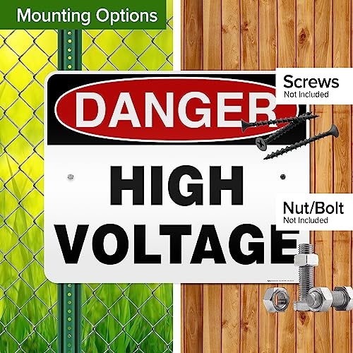 Danger High Voltage Sign, 24x30 Inches, 3M EGP Reflective, Rust Free .080 - size: 24x30 - Aluminum Reflective