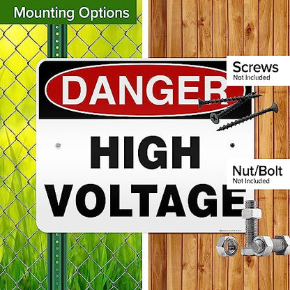Danger High Voltage Sign, 24x30 Inches, 3M EGP Reflective, Rust Free .080 - size: 24x30 - Aluminum Reflective