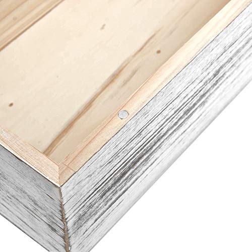 Distressed Wooden Rustic Facial Tissue Box Holder Tissue Box Cover Napkin Dispenser for Bathroom Living Room Dining Room Bedroom Toilet (Washed White) - color: Washed White