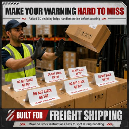 Novabright 100 Pack Do Not Stack Tent Labels for Safe Shipping Pallets