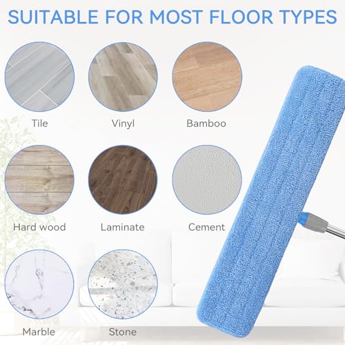 Replacement Microfiber Pad for Rubbermaid Commercial 24 Inch Mop Head - 8 Pack Wet & Dry Commercial Cleaning Refills Reusable Mop Refills Fit for Any Microfiber Flat Mop System 24" - color: 24inch-8pack