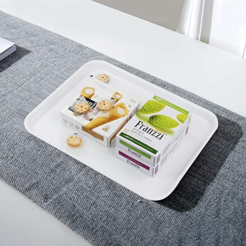 Plastic Fast Food Trays, Cafeteria Trays, 4 Pack Serving Trays (White) - color: White