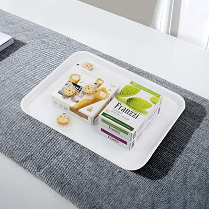 Plastic Fast Food Trays, Cafeteria Trays, 4 Pack Serving Trays (White) - color: White
