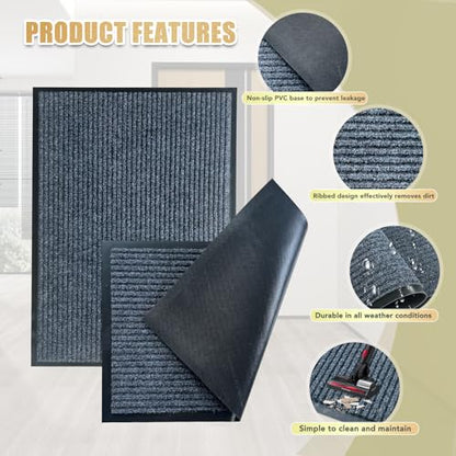 Front Door Mat, 2'x6'Indoor Outdoor Welcome Commercial Floor Mats - size: 24"x72"