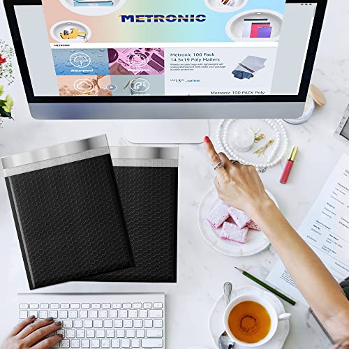 Metronic Bubble Mailers 10.5X16 Inch 100 Pack Black Padded Envelopes Bulk - color: Black, size: 10.5x16" 100 PC