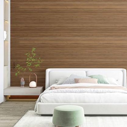 Art3d Fine Bar Design Slim Slat Wall Panel, 104 x 12 Inch, 4-Pack, Rosewood - color: Fine Bar Rosewood