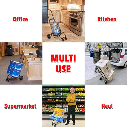 dbest Products Trolley Dolly Rover, 4 Wheeled Push Folding Utility Cart Hand Truck Platform Swivel Wheels Garden Lightweight Luggage Carretilla de Carga Plegable - size: Rover