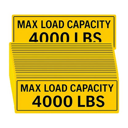 32Pcs(5.5"x2") - MAX LOAD CAPACITY 4000 LBS Sign Sticker - MAX LOAD CAPACITY 4000 LBS Sticker – VIBRANT & LONG-LASTING COLORS Caution Warning Vinyl Sticker