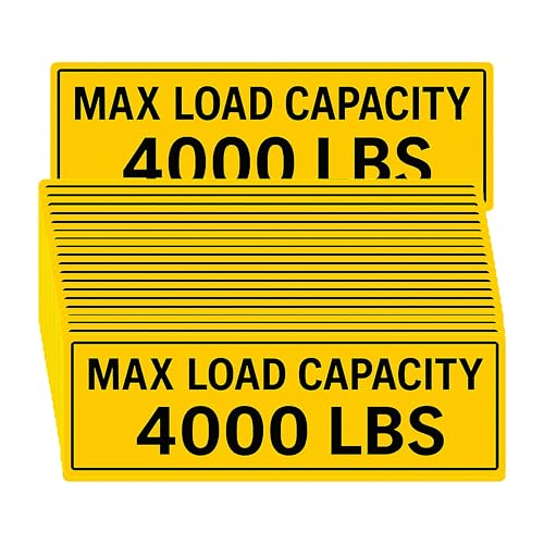 32Pcs(5.5"x2") - MAX LOAD CAPACITY 4000 LBS Sign Sticker - MAX LOAD CAPACITY 4000 LBS Sticker – VIBRANT & LONG-LASTING COLORS Caution Warning Vinyl Sticker