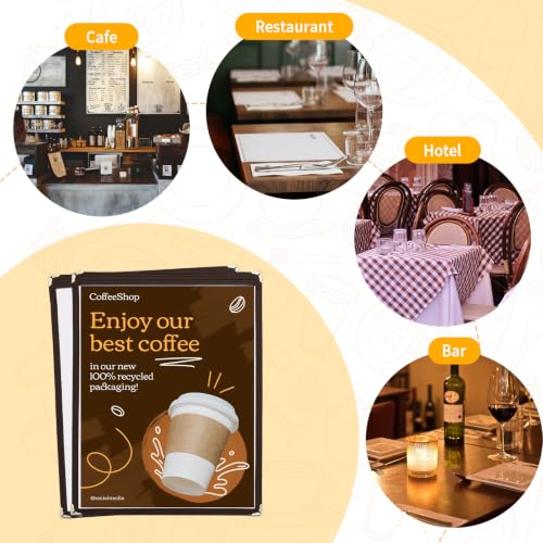 2Pcs 8.5 x 11" Menu Covers, 1 Page Transparent Restaurant Menu Cover - size: 1 Page
