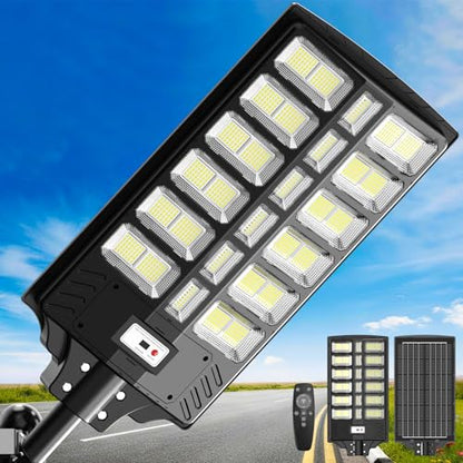 10000W Solar Street Lights Outdoor, IP67 Large Commercial Parking Lot Light - size: 10000W Large 1 Pack