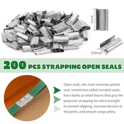 Heavy Duty Packaging Strapping Banding Roll - Green Polyester PET Industrial-Grade, 850' x 5/8" x 0.035" Pallet Strap Coil - 1400 lbs Break Strength Packaging Strapping Banding for Packing - color: Green, size: S, style: Strapping Banding Roll