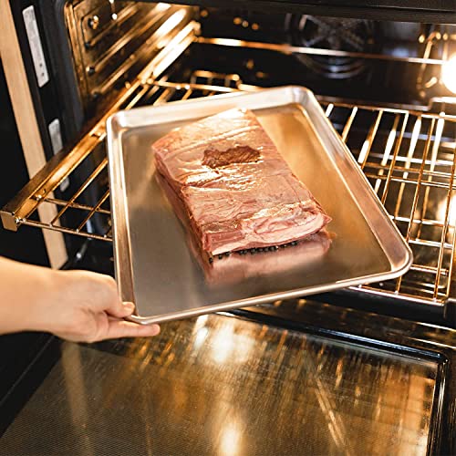 KITCHENATICS Quarter Sheet Baking Pan Aluminum Nonstick Oven Safe Set 2 - size: 9.6" x 13"