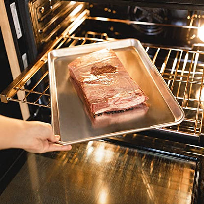 KITCHENATICS Quarter Sheet Baking Pan Aluminum Nonstick Oven Safe Set 2 - size: 9.6" x 13"