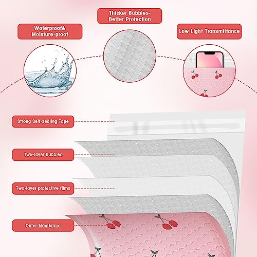 Cozymood Bubble Mailers 6x10 25 Pack Pink Custom Designer Padded Envelopes - color: Cherry, size: 6x10" 25PC