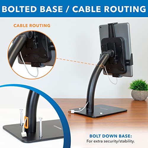 Mount-It! Anti-Theft Tablet Kiosk Countertop Stand, Universal Retail, Black