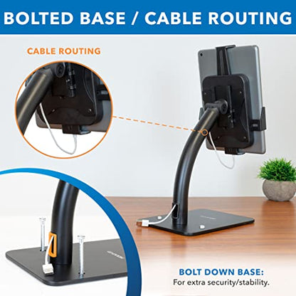 Mount-It! Anti-Theft Tablet Kiosk Countertop Stand, Universal Retail, Black