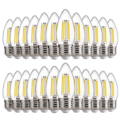 FLSNT B11 E26 LED Chandelier Light Bulbs, 60W Equivalent, 5000K Daylight Dimmable LED Candelabra Bulbs, 550LM, 24 Pack UL,CA65 Listed. - color: 60w Daylight, size: 24 Count (Pack of 1)
