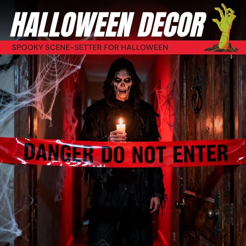 Halloween Decoration Danger Do Not Enter Tape 2 Pack, 3 in x 1000 ft - size: 2 Pack, style: Danger Do Not Enter