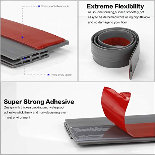 Door Draft Stopper Under Door Seal for Exterior/Interior Doors, Door Sweep Strip Under Door Draft Blocker, Soundproof Door Bottom Weather Stripping, 2" W x 39" L, Grey - color: Gray