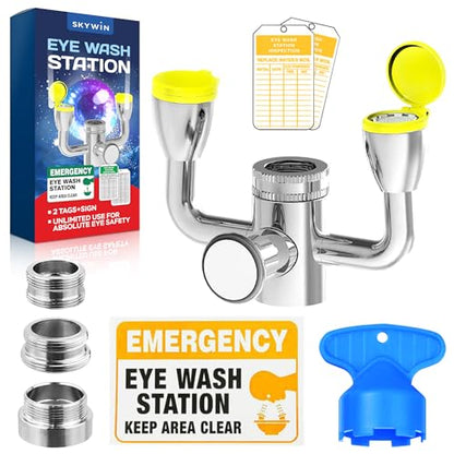 Eye Wash Kit, Push Style Eye Wash Units - 1 Pack - Yellow - color: Yellow, size: Pack of 1