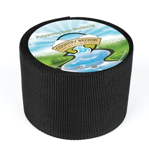 Country Brook Design - 4 Inch Heavy Weight Black Polypropylene (Polypro) Webbing - size: 10 Yards (Pack of 1)