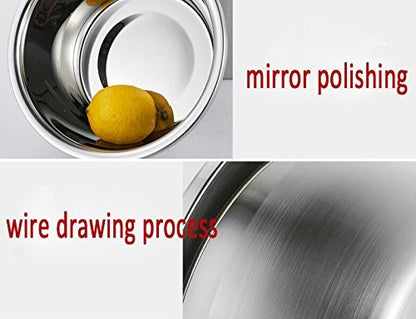 meleg otthon Stainless Steel Bowl,8.5QT Salad Bowl,Metal Bowls,Stainless Steel Basin,Heavy Duty Deeper Edge Mirror Finish Dishwasher Safe Bowl (XXL)… - color: 12.6'' diameter x 5.04''high