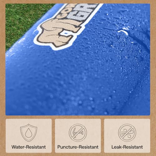 GORILLA GRIP Slip-Resistant Inflatable Sleeping Pad with Grip Dots, Foot Pump, Puncture Resistant Lightweight Camping Mattress, Air Mats Travel Backpacking, Inflating Bed Camp Sleep Pads Tent, Blue - color: Blue